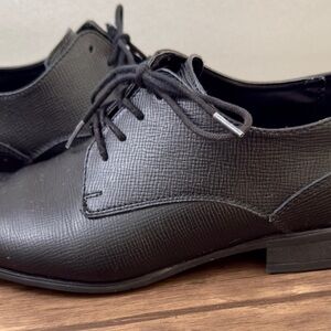 Calvin Klein Black Leather Brodie Oxfords | US Size 10.5